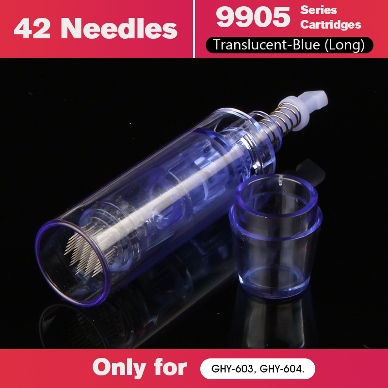 9905 42 Needles from 9905 Series,Cartridges 9905 Series(Translucent-Blue-Long)